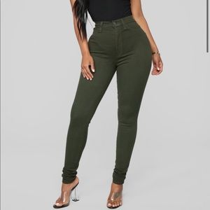 Olive Green Jeans